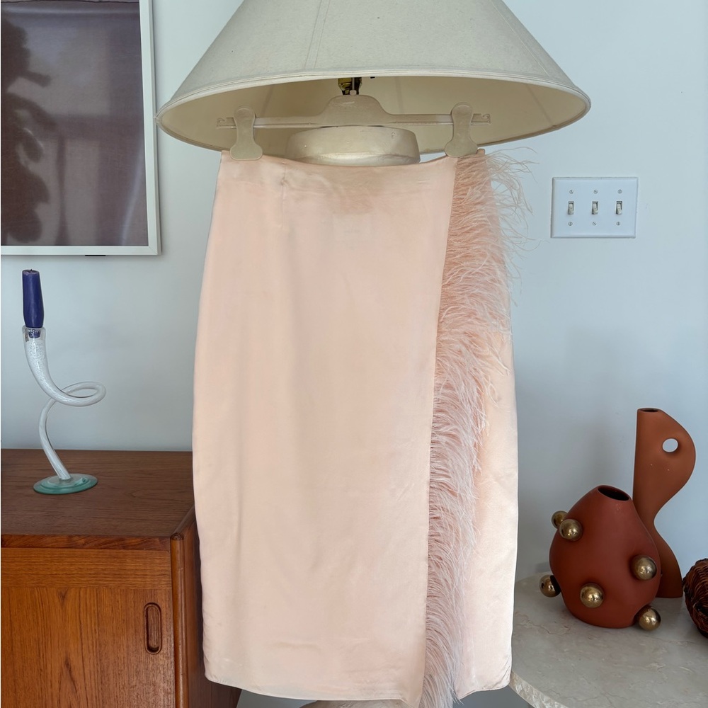 Sinq A Sept Silk skirt with feathers Worn couple of times  Size 6 - Picture 4 of 6